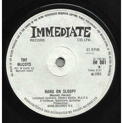 The McCoys Hang On Sloopy / I Can't Explain It USED VINYL 7INCH 45 RPM SINGLE MONO