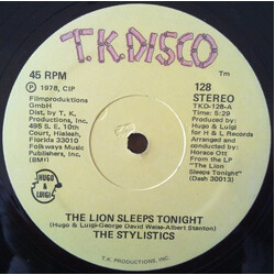 The Stylistics The Lion Sleeps Tonight / Fly! USED VINYL 12INCH 45 RPM