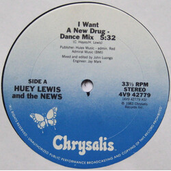 Huey Lewis & The News I Want A New Drug VINYL 12" USED