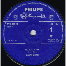 Jimmy Dean Big Bad John Vinyl 7" USED