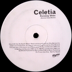 Celetia Runaway Skies USED VINYL 12INCH PROMO