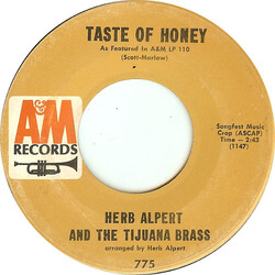 Herb Alpert & The Tijuana Brass Taste Of Honey / 3rd Man Theme USED VINYL 7INCH 45 RPM SINGLE