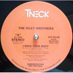 The Isley Brothers I Need Your Body USED VINYL 12INCH 33 S RPM PROMO STEREO