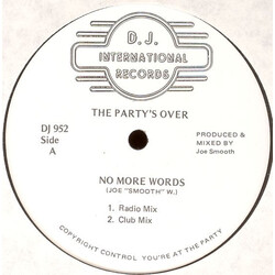 The Party's Over No More Words VINYL 12" USED