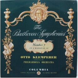 Ludwig van Beethoven / Otto Klemperer / Philharmonia Orchestra The Beethoven Symphonies Number 7 In A Major Op. 92 Vinyl LP USED