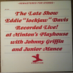 Eddie "Lockjaw" Davis The Late Show Vinyl LP USED
