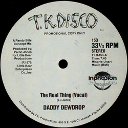 Daddy Dewdrop The Real Thing VINYL 12" USED