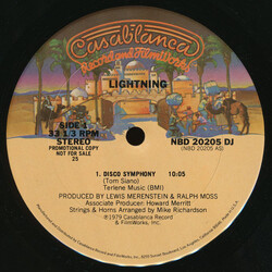 Lightning Disco Symphony / Baby Without Your Love USED VINYL 12INCH 33 S RPM SINGLE PROMO STEREO