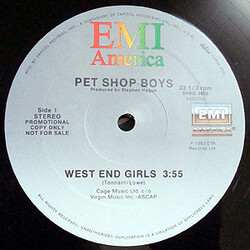 Pet Shop Boys West End Girls USED VINYL 12INCH 33 S RPM PROMO STEREO