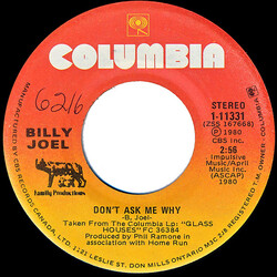 Billy Joel Don't Ask Me Why Vinyl 7" USED