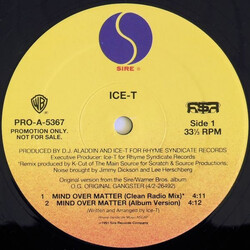 Ice-T Mind Over Matter Vinyl 12" USED