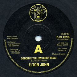 Elton John Goodbye Yellow Brick Road USED VINYL 7INCH SINGLE REISSUE 45 RPM