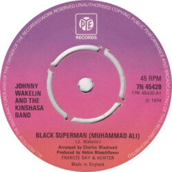 Johnny Wakelin & The Kinshasa Band Black Superman (Muhammad Ali) USED VINYL 7INCH 45 RPM SINGLE