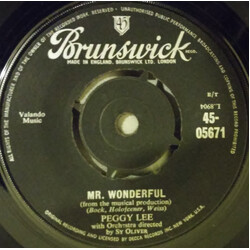 Peggy Lee Mr. Wonderful USED VINYL 7INCH 45 RPM SINGLE