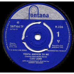 Cleo Laine You'll Answer To Me USED VINYL 7INCH 45 RPM