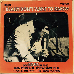 Elvis Presley I Really Don't Want To Know / There Goes My Everything USED VINYL 7INCH 45 RPM SINGLE