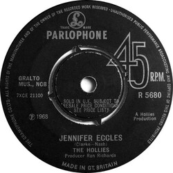 The Hollies Jennifer Eccles USED VINYL 7INCH 45 RPM SINGLE