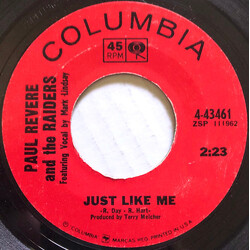 Paul Revere & The Raiders Just Like Me USED VINYL 7INCH 45 RPM SINGLE STYRENE