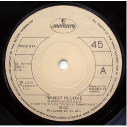 10cc I'm Not In Love USED VINYL 7INCH 45 RPM SINGLE