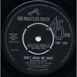 The Swinging Blue Jeans Don't Make Me Over USED VINYL 7INCH 45 RPM SINGLE