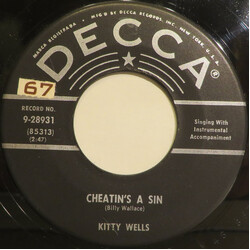 Kitty Wells Cheatin's A Sin / I Gave My Wedding Dress Away USED VINYL 7INCH 45 RPM
