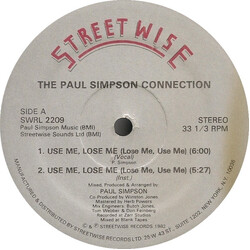 Paul Simpson Connection Use Me, Lose Me (Lose Me, Use Me) VINYL 12" USED