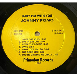 Johnny Primo Baby I'm With You Vinyl LP USED