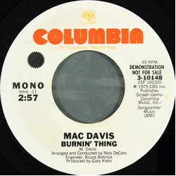 Mac Davis Burnin' Thing USED VINYL 7INCH 45 RPM PROMO STEREO MONO