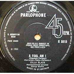 Cilla Black A Fool Am I (Dimmelo Parlami) USED VINYL 7INCH 45 RPM SINGLE