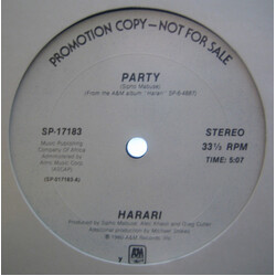 Harari Party USED VINYL 12INCH 33 S RPM PROMO STEREO