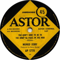 Mungo Jerry You Don't Have To Be In The Army To Fight In The War USED VINYL 7INCH 45 RPM SINGLE