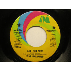 Love Unlimited Are You Sure USED VINYL 7INCH 45 RPM PROMO