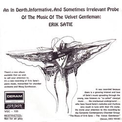 Tutti Camarata / Gerry Hoff / Erik Satie An In Depth, Informative And Sometimes Irrelevant Probe Of The Music Of The Velvet Gentleman: Erik Satie Viny