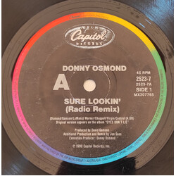 Donny Osmond Sure Lookin' (Radio Remix) USED VINYL 7INCH 45 RPM