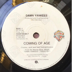 Damn Yankees Coming Of Age USED VINYL 7INCH SINGLE