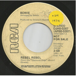 David Bowie Rebel Rebel USED VINYL 7INCH 45 RPM SINGLE PROMO STEREO MONO