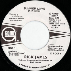 Rick James Summer Love Vinyl 7" USED