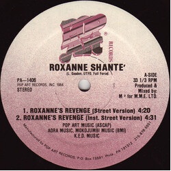 Roxanne Shanté Roxanne's Revenge USED VINYL 12INCH 33 S RPM STEREO