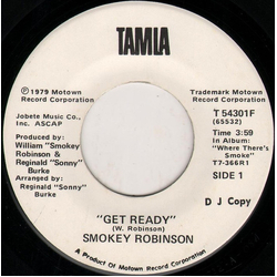 Smokey Robinson Get Ready Vinyl 7" USED