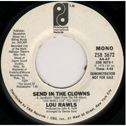 Lou Rawls Send In The Clowns Vinyl 7" USED
