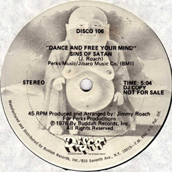 Sins Of Satan Dance And Free Your Mind VINYL 12" USED
