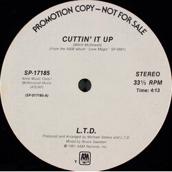 L.T.D. Cuttin' It Up USED VINYL 12INCH PROMO 33 S RPM