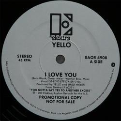 Yello I Love You Vinyl 12" USED