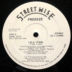 Freeez I.O.U. USED VINYL 12INCH 33 S RPM PROMO STEREO