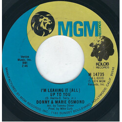 Donny & Marie Osmond I'm Leaving It (All) Up To You / The Umbrella Song USED VINYL 7INCH 45 RPM SINGLE STYRENE MONO