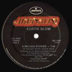Kurtis Blow 8 Million Stories / AJ Scratch USED VINYL 12INCH 33 S RPM STEREO