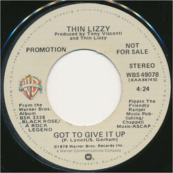 Thin Lizzy Got To Give It Up USED VINYL 7INCH 45 RPM PROMO STEREO MONO