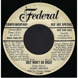 James Brown & The Famous Flames Just Won't Do Right / Let's Make It USED VINYL 7INCH 45 RPM PROMO