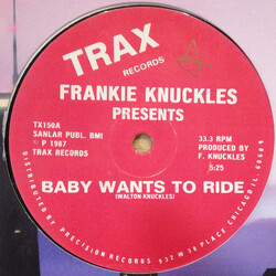 Frankie Knuckles Baby Wants To Ride USED VINYL 12INCH 33 S RPM