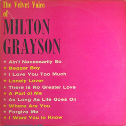 Milt Grayson The Velvet Voice Of Milton Grayson Vinyl LP USED